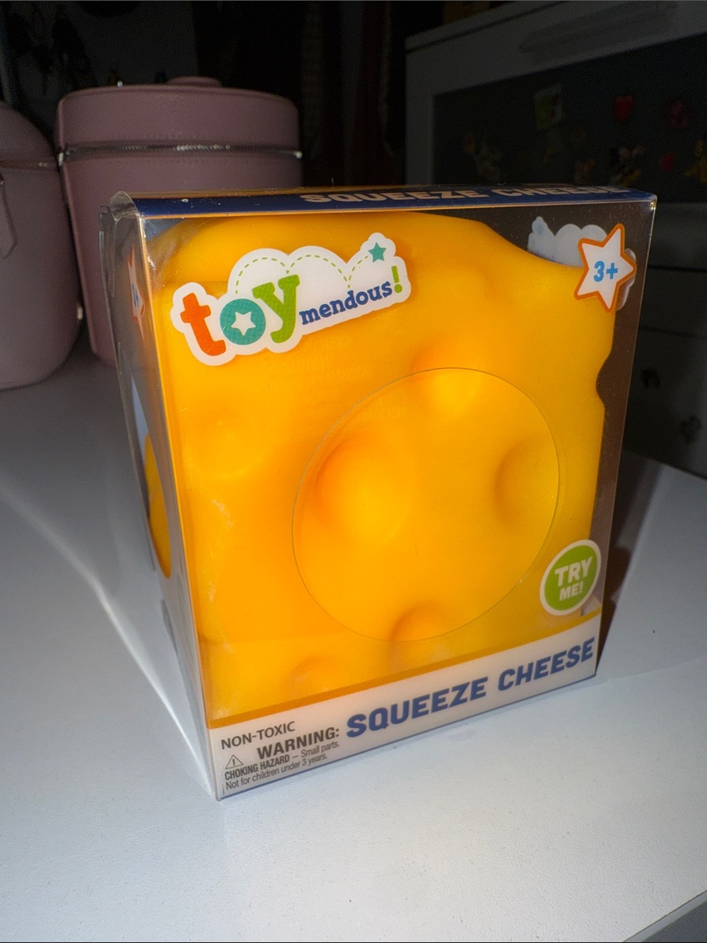 Squeeze Cheese Kids Stress Toy - Yellow